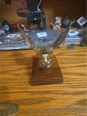 Brass Eagle On Wood Base